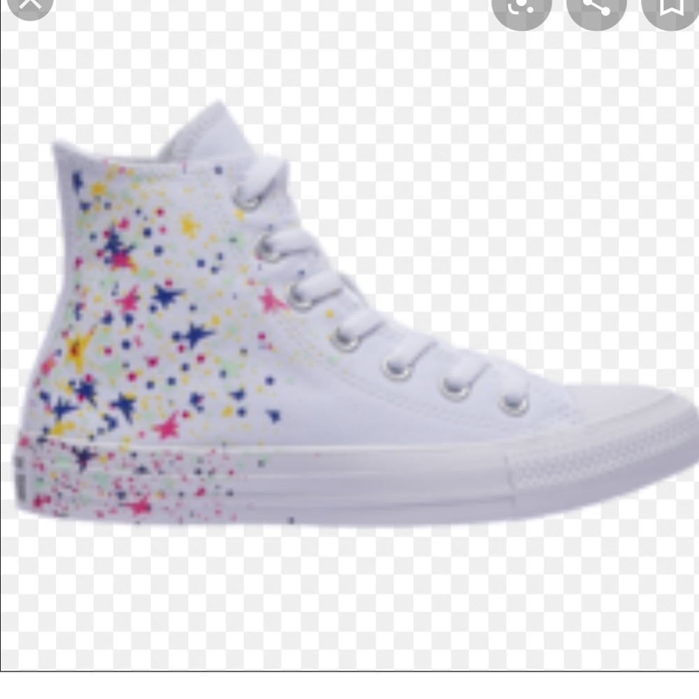 Converse White W/Multicolored Stars High Tops B9